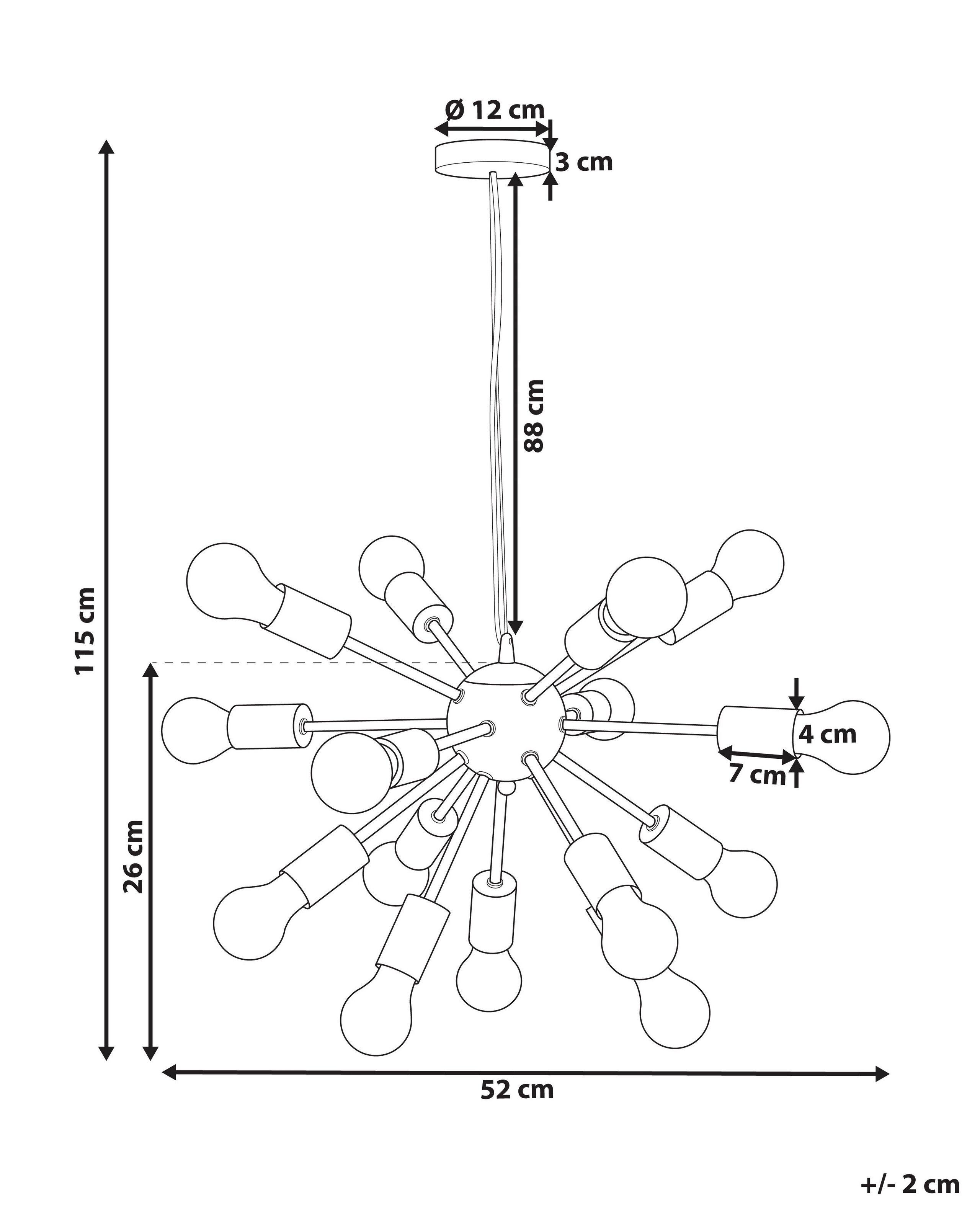 Beliani Lampe suspension en Métal Moderne BALAGAS  