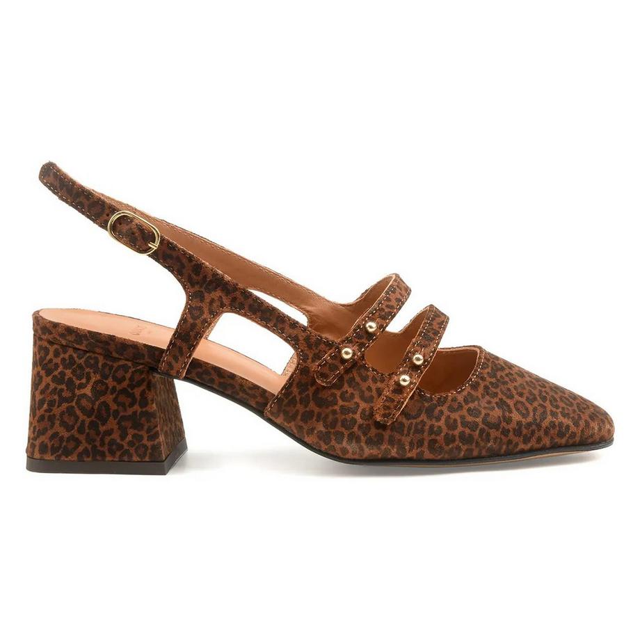 Odaje Soline Escarpins Slingback Imprimé Léopard  