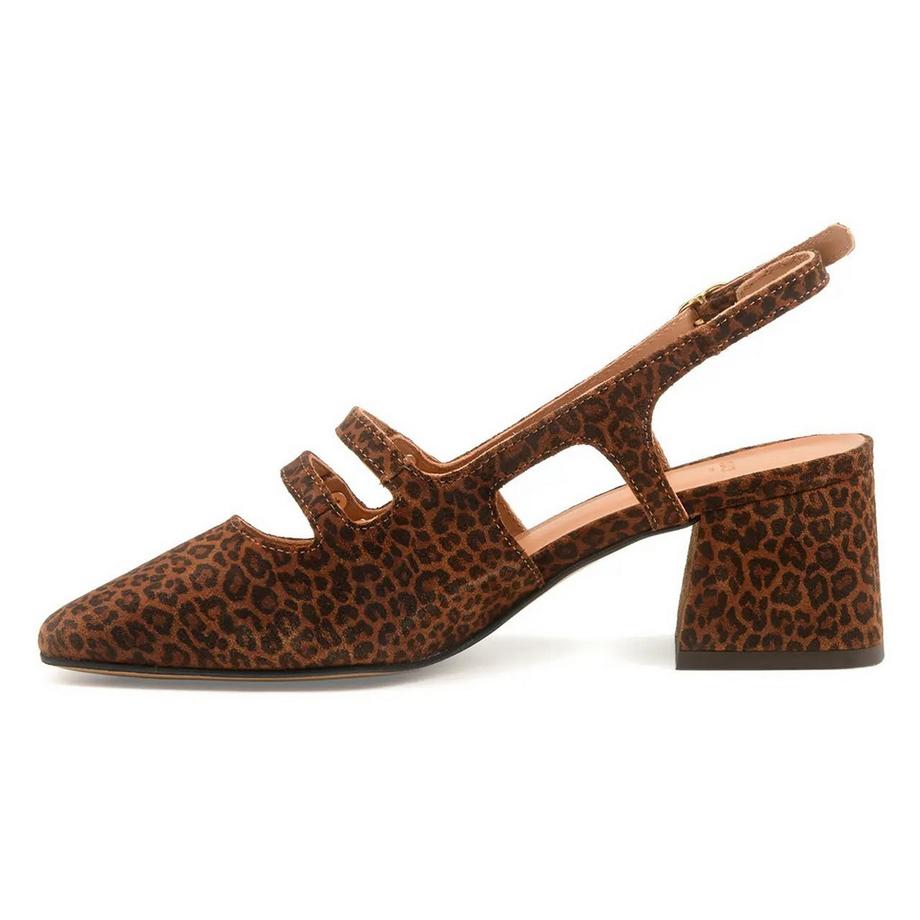 Odaje Soline Escarpins Slingback Imprimé Léopard  