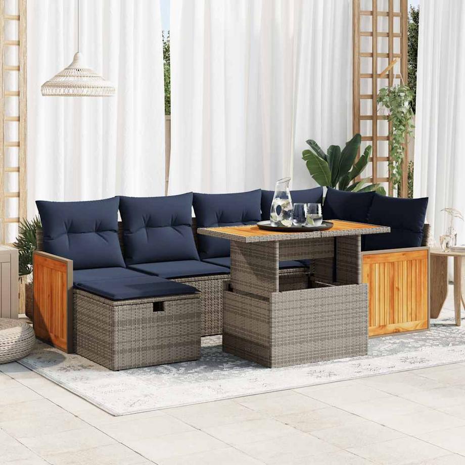 VidaXL Ensemble de canapés de jardin rotin synthétique  