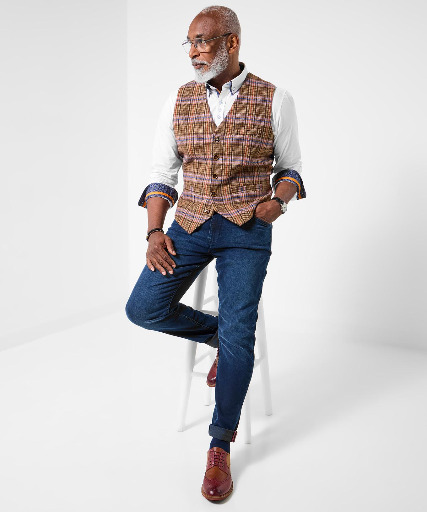 Joe Browns Gilet sartoriale a quadri sul davanti  