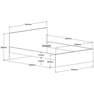 Vente-unique Bett mit 2 Schubladen + Lattenrost - 160 x 200 cm - Holzfarben & glänzend - VELONA  