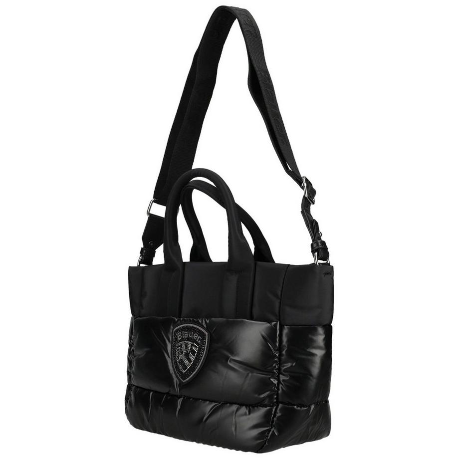 Blauer Gesteppte Shopper mit verstellbarem Riemen  
