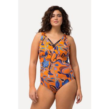 Maillot de bain à fleurs, rubans fantaisie et bonnets souples