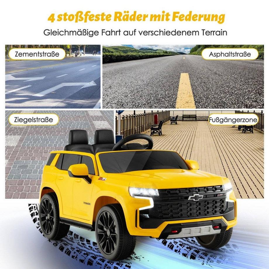 B2X  Voiture électrique Chevrolet pour enfants avec télécommande 2,4 G et amplificateur. Suspensions et amp; lumières et amp; Voiture enfant musicale 