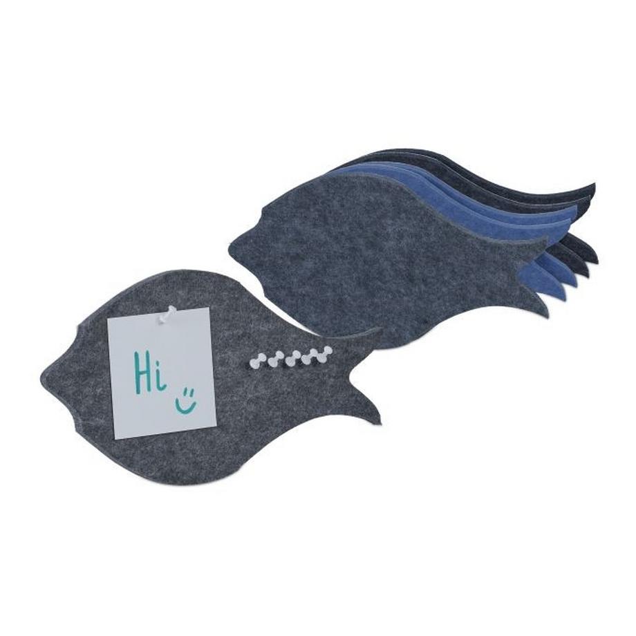 B2X  Bunte Pinnwand aus Filz - Fische - 6 Stk 