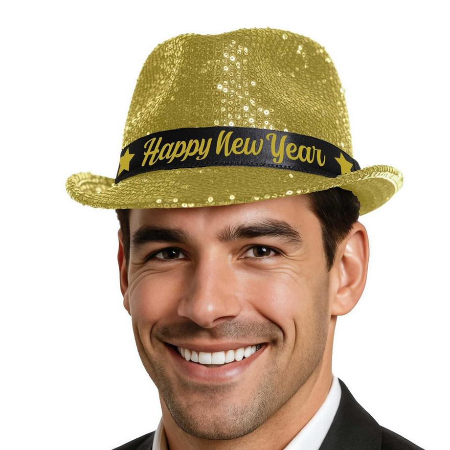 Cappello Per Costume Capodanno Gangster Paillettes