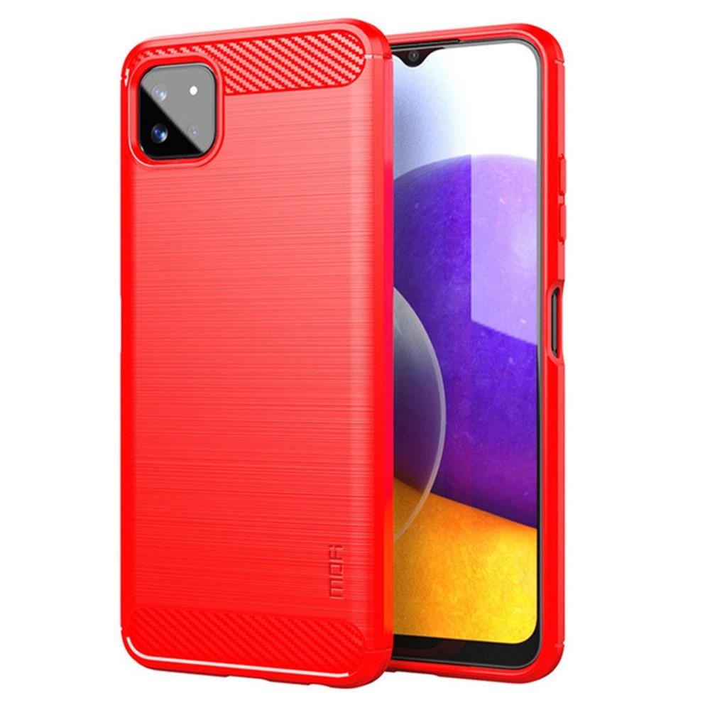 Cover-Discount  Custodia Galaxy A22 5G - Metallo Carbon Look 