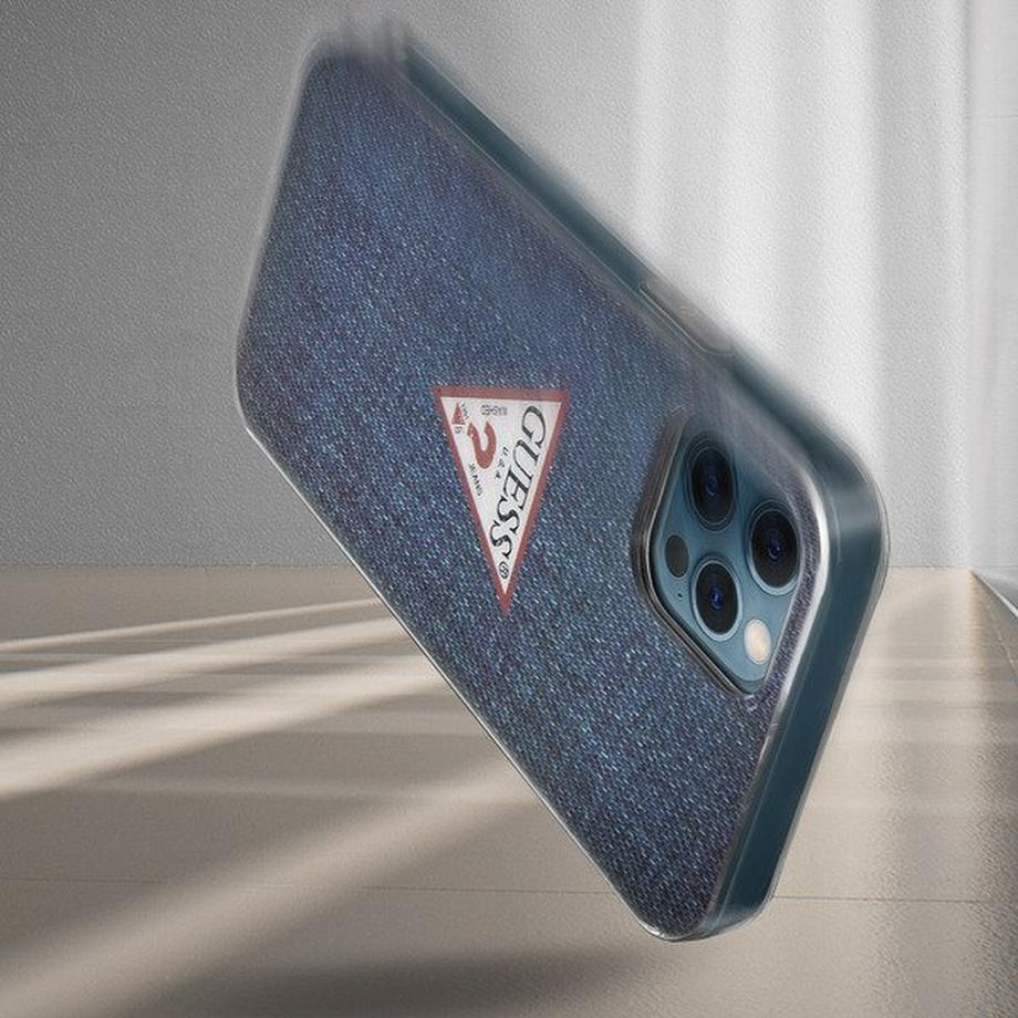 GUESS  Cover iPhone 12 Pro Max Guess Blu Scuro 