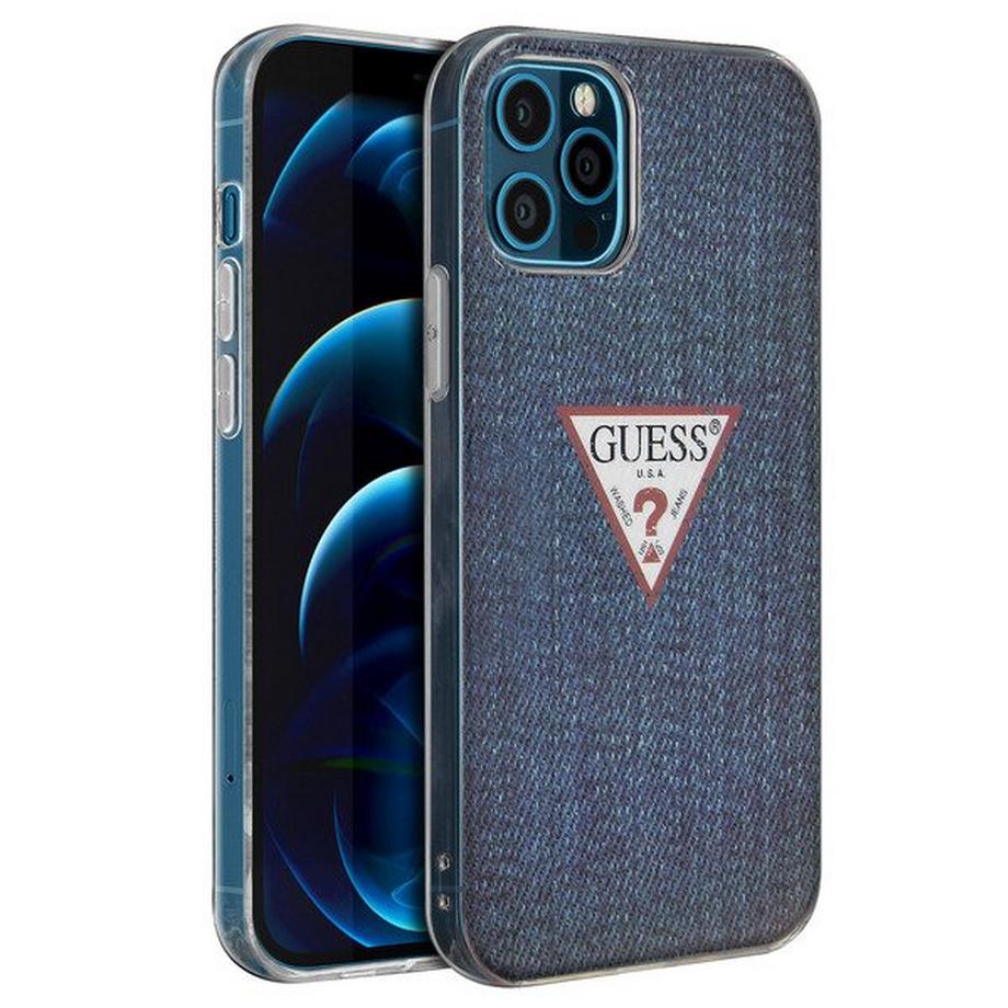 GUESS  Cover iPhone 12 Pro Max Guess Blu Scuro 