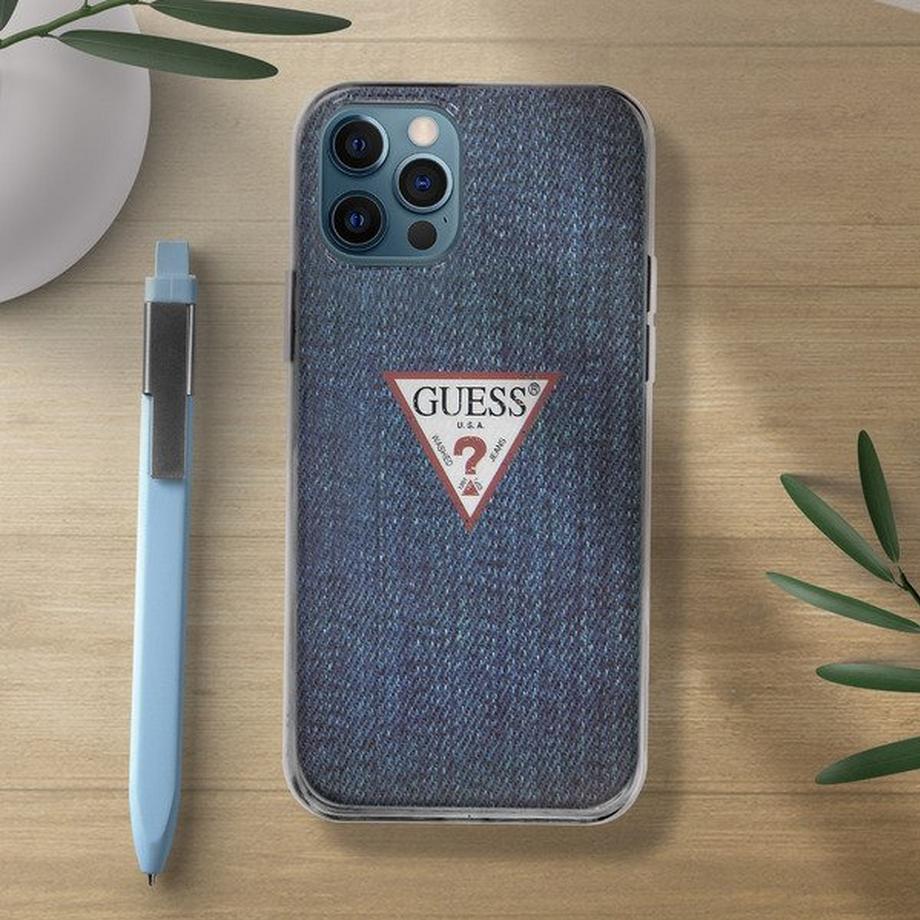 GUESS  Cover iPhone 12 Pro Max Guess Blu Scuro 