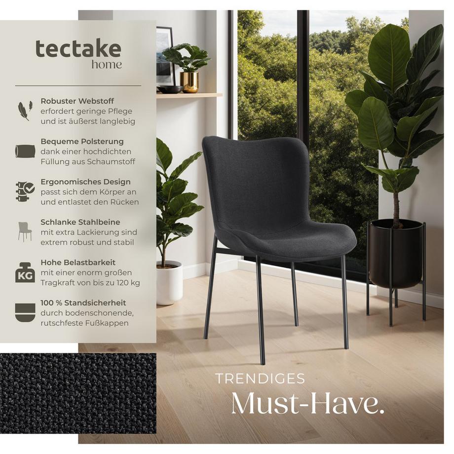 Tectake Sedia imbottita  Tessa Forma ergonomica con schienale alto  