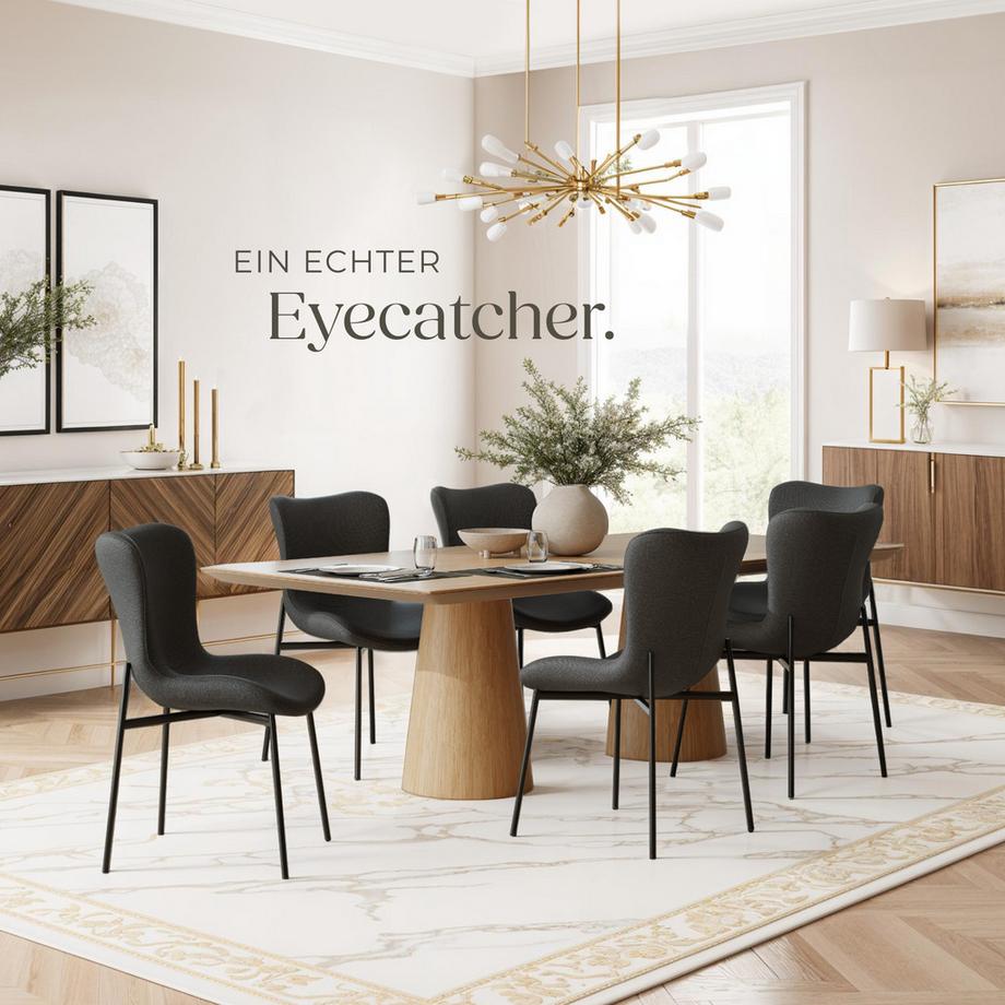 Tectake Chaise rembourrée TESSA forme ergonomique avec dossier haut  