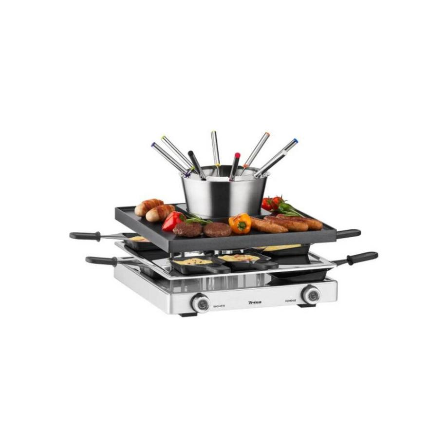 Trisa Trisa Electronics 7626.7545 griglia per raclette 8 persona(e) 1750 W Nero, Argento  