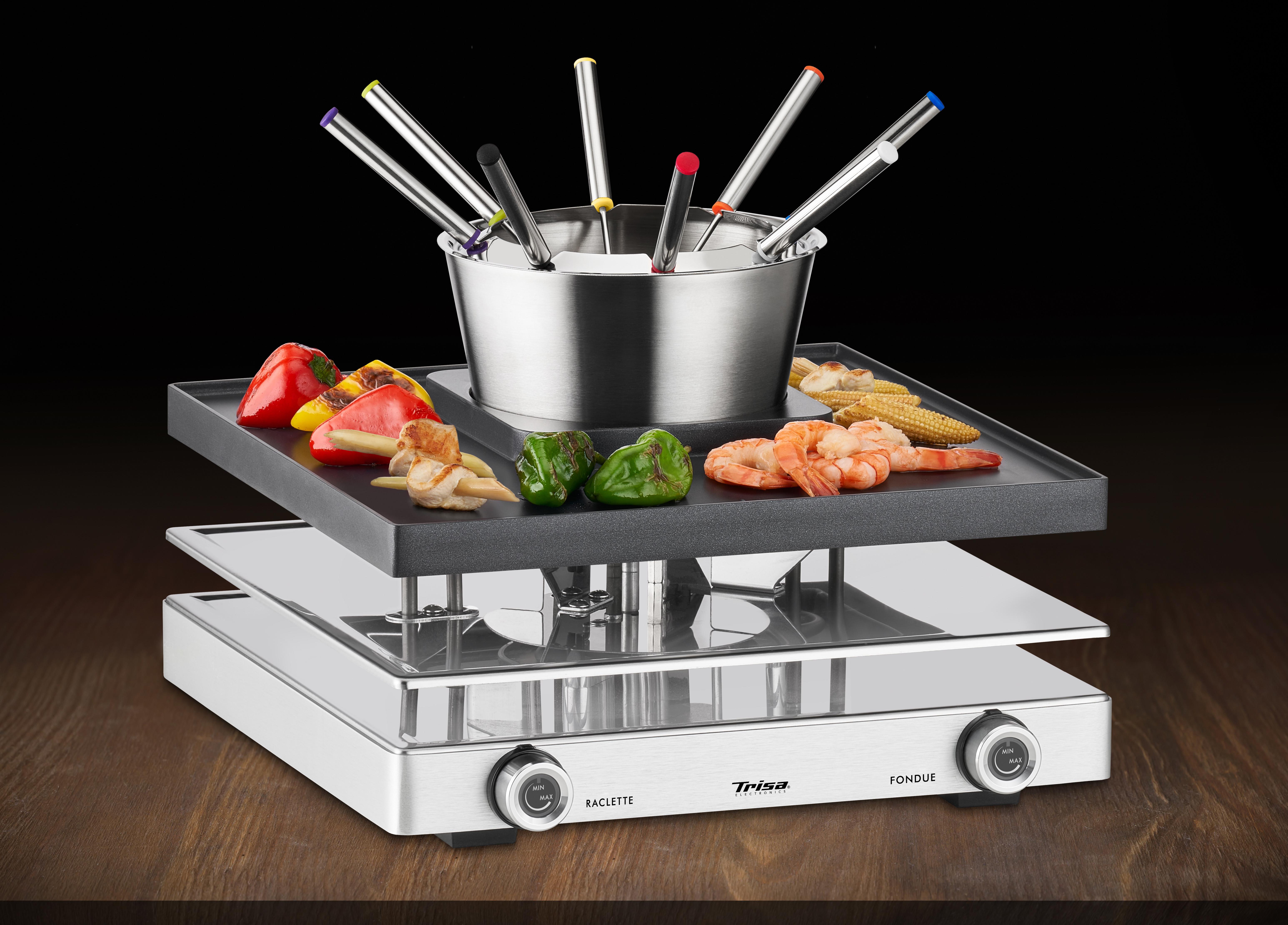 Trisa Electronics Trisa Electronics 7626.7545 raclette 8 personne(s) 1750 W Noir, Argent  