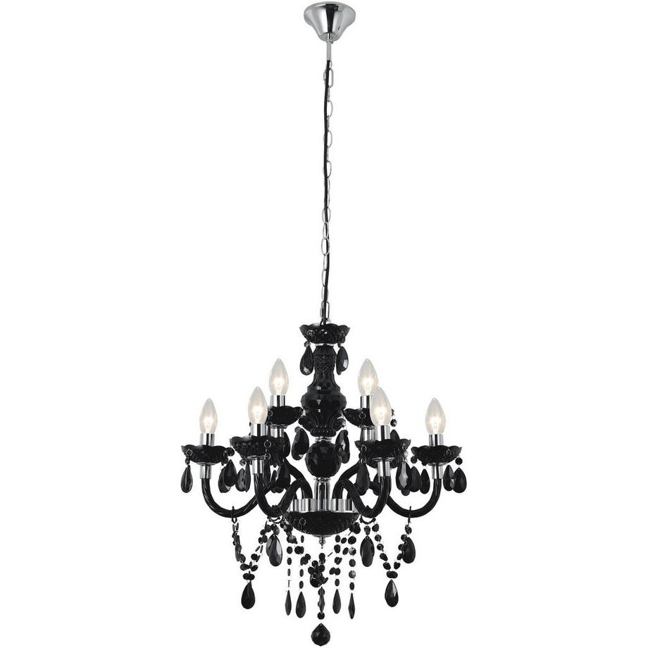 Lampadario nero a 9 fiamme