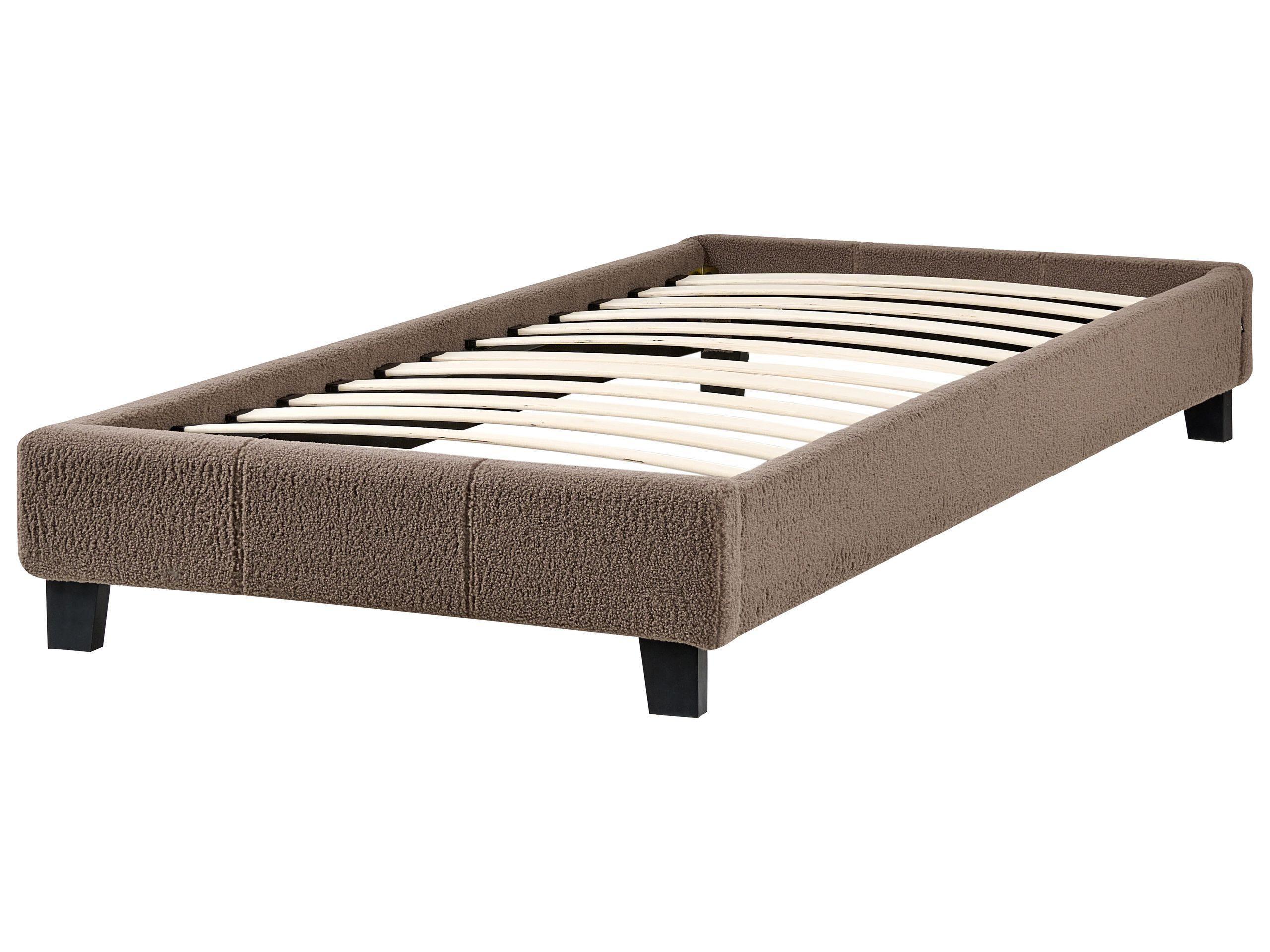 Beliani Letto senza testata en Bouclé Minimalista ROANNE  