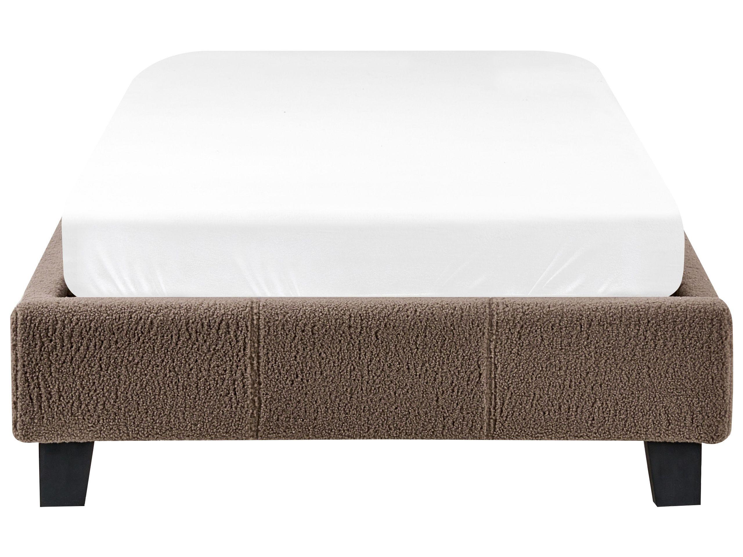 Beliani Letto senza testata en Bouclé Minimalista ROANNE  