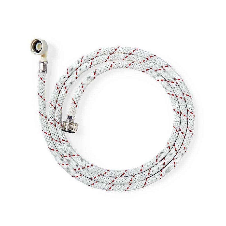 Nedis Tubo di ingresso in nylon | 3/4'' | 3/4'' | 10 Bar | 90 °C | 2,50 m | Applicazione: Stoviglie / Lavatrice | Nylon | Rosso / Bianco  