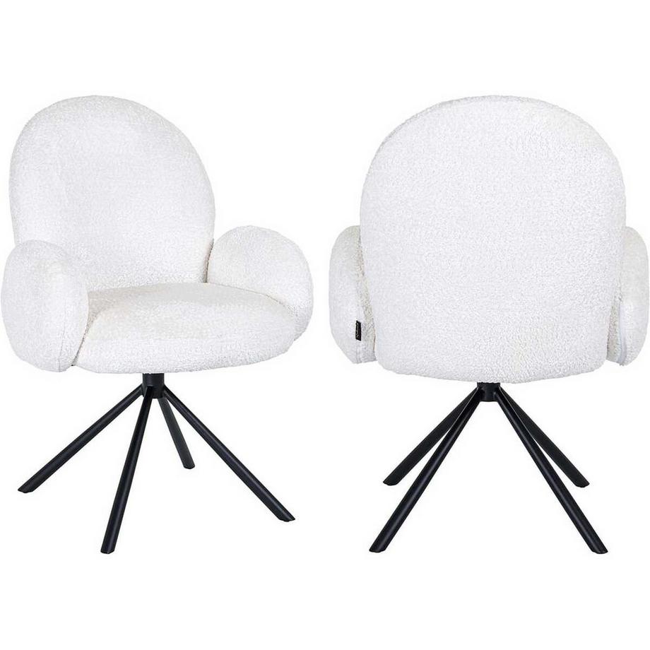 mutoni Chaise pivotante Jolie white sheep  