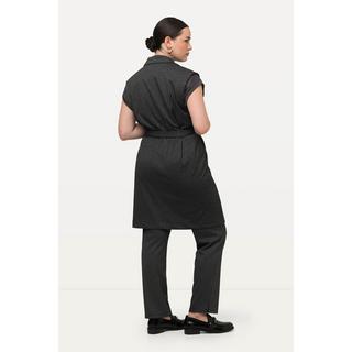 Ulla Popken Gilet smanicato a righe doppiopetto con collo a revers  