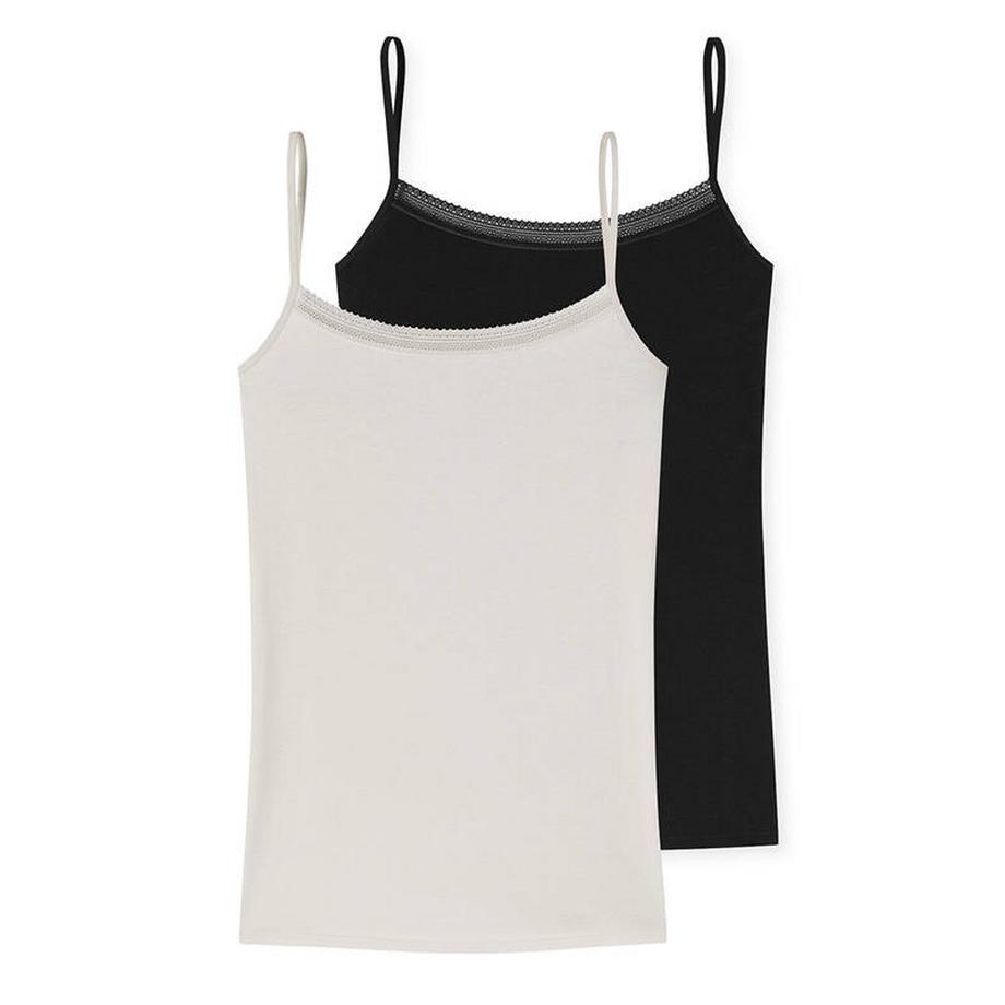 Schiesser Cotton Lace Top à Bretelles 2erPack  