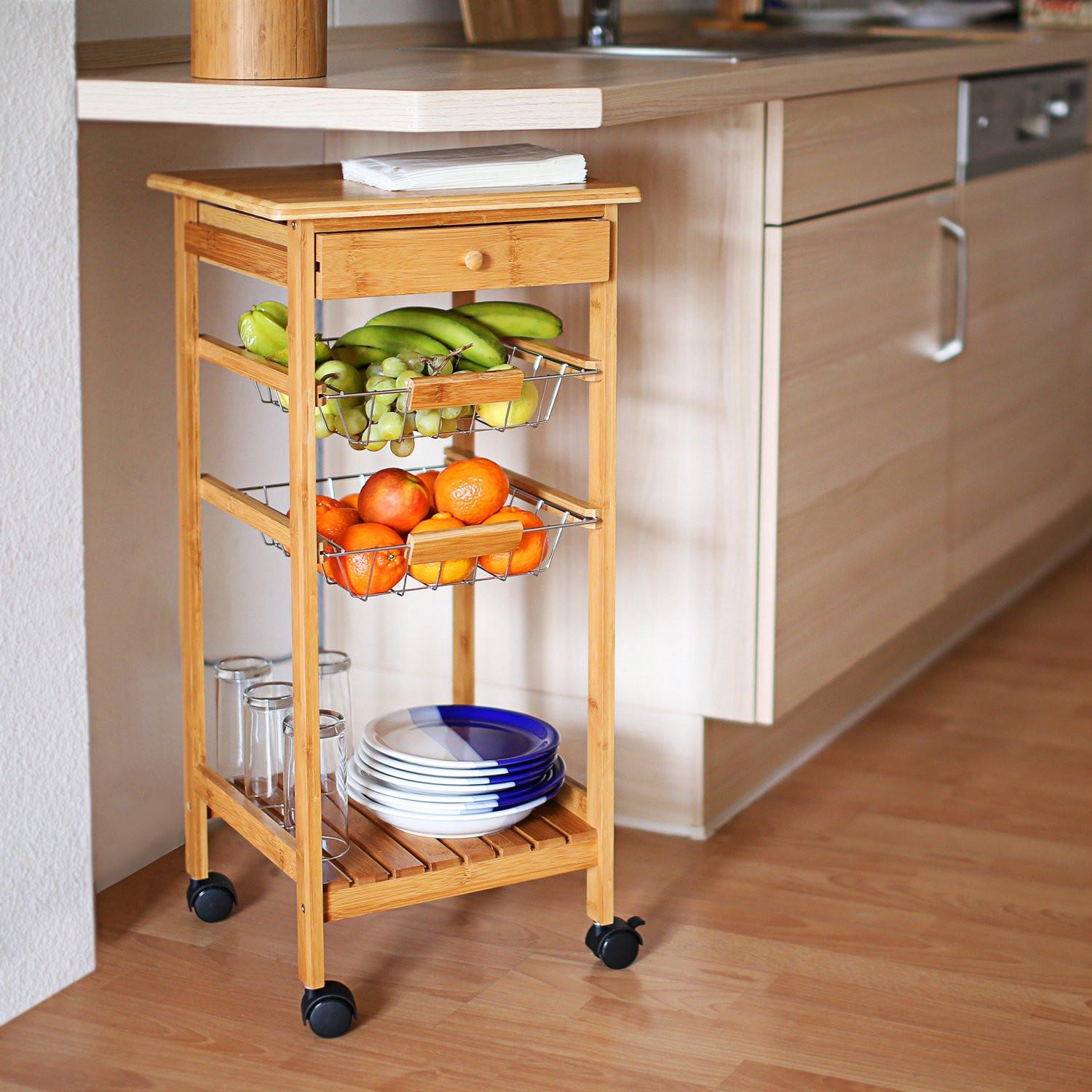 Northix Chariot de service avec 2 paniers  