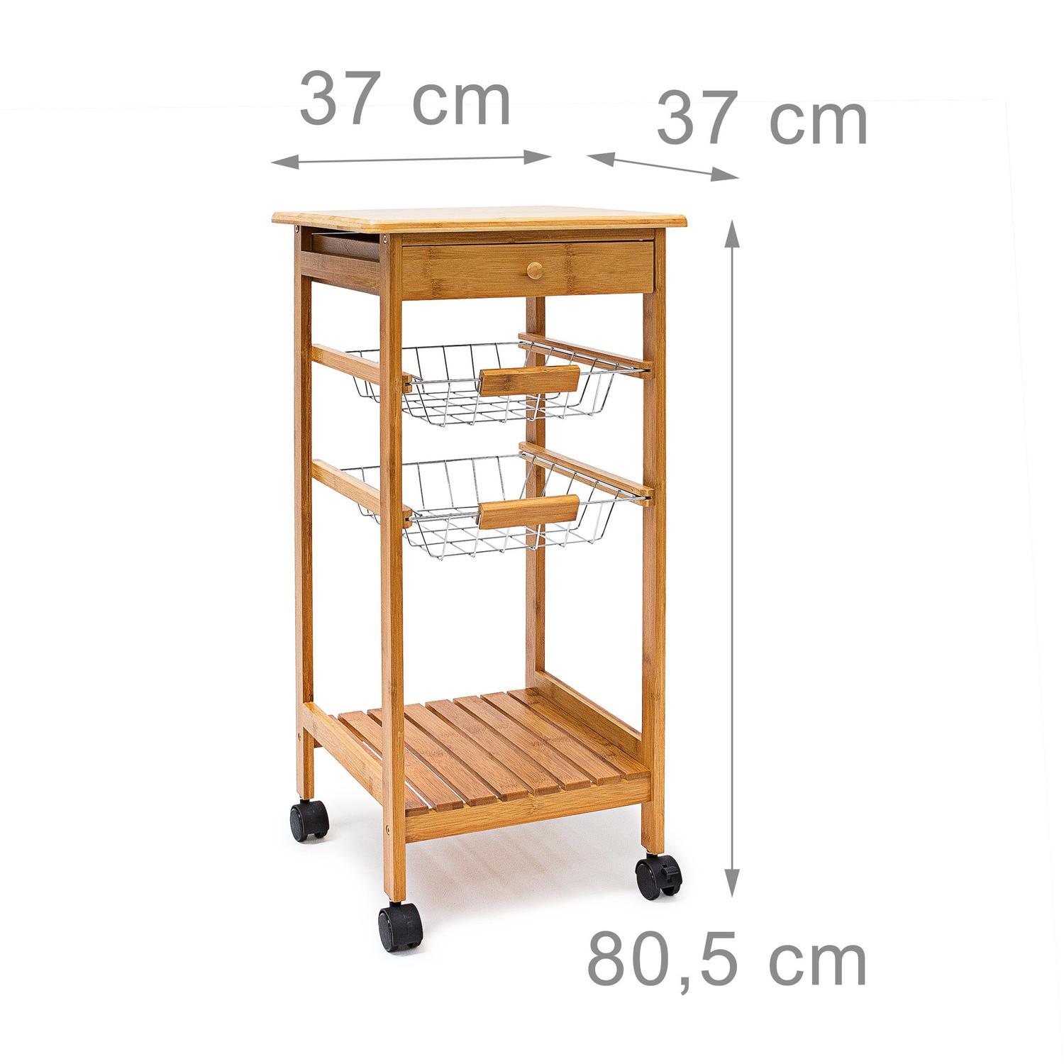 Northix Chariot de service avec 2 paniers  
