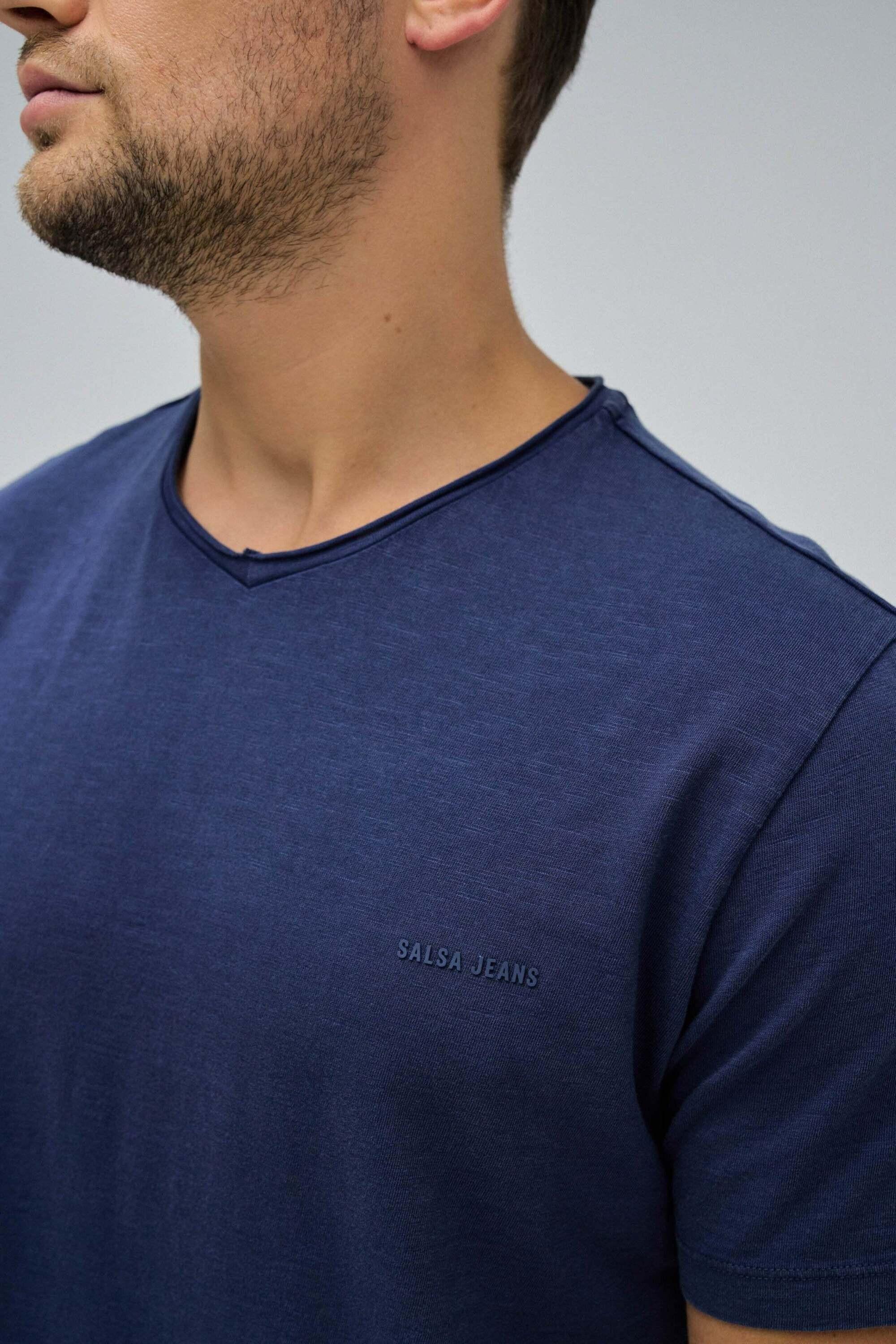 Salsa V-Neck Raw Edge Slim Fit T-Shirt  