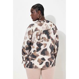 Ulla Popken Blouse Chemise Rayures Brillantes Col V Manches Longues  