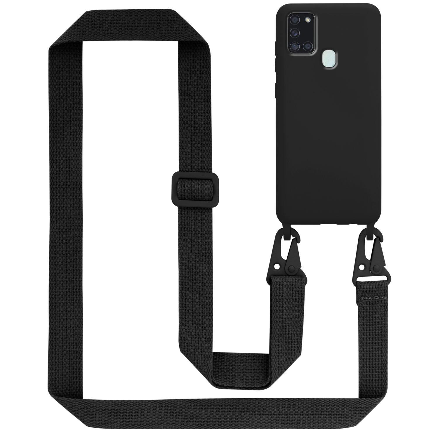 Cadorabo  Chaîne de téléphone portable compatible avec Samsung Galaxy A21s - Coque de protection en silicone avec cordelette réglable 