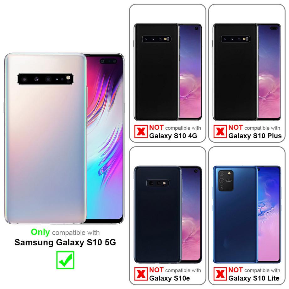 Cadorabo  Housse compatible avec Samsung Galaxy S10 5G - Coque de protection avec fermeture magnétique, fonction de support et 2 fenêtres de visualisation 