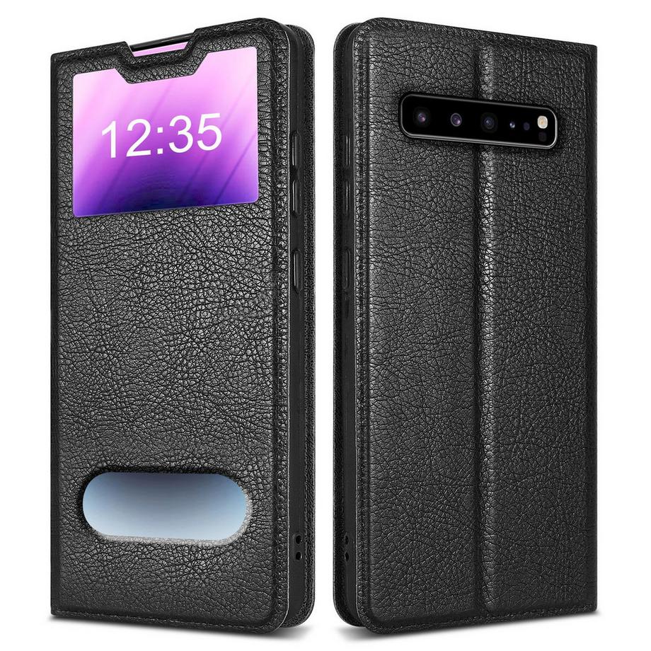 Cadorabo  Housse compatible avec Samsung Galaxy S10 5G - Coque de protection avec fermeture magnétique, fonction de support et 2 fenêtres de visualisation 