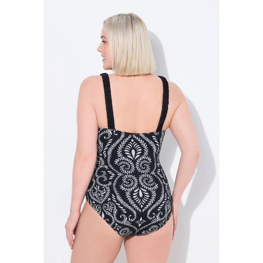 Ulla Popken Costume da bagno Paisley Arricciatura Coppe morbide  