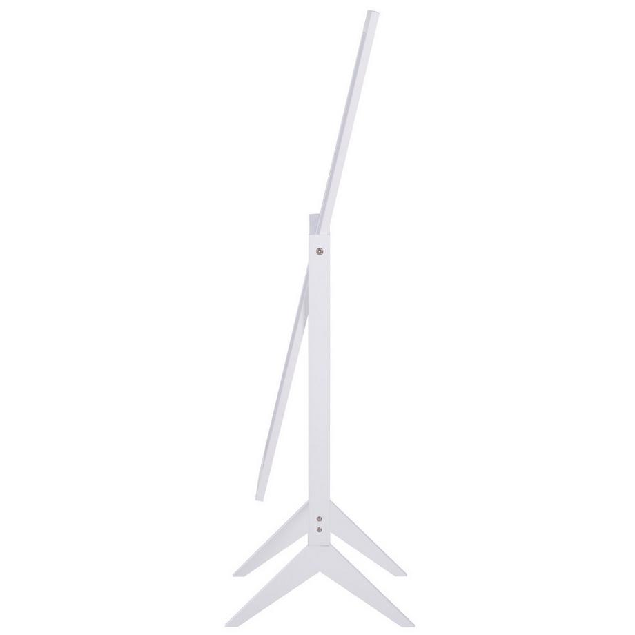 Northio Standspiegel Eleganter Ganzkörperspiegel mit erhöhten Füßen, Pflegeleichtes MDF, Weiß, 47x46x148cm für Schlafzimmer & Flur  