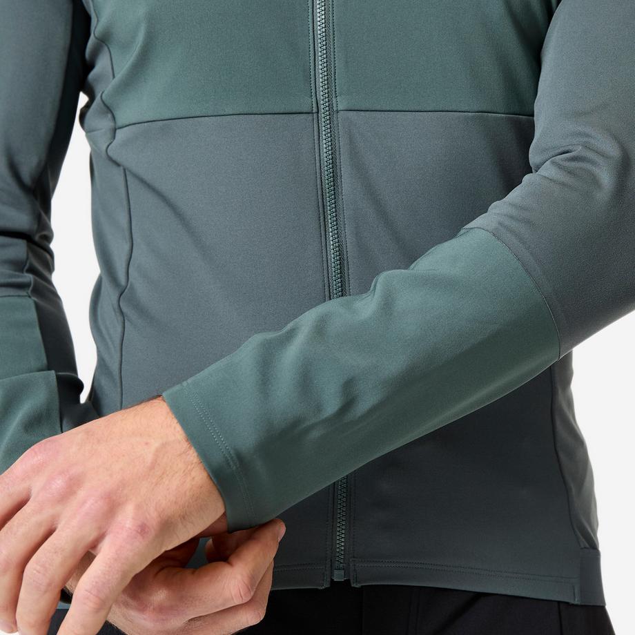 ROCKRIDER  Mountainbike-Trikot mit langen Ärmeln für die Zwischensaison, 500, Dunkelgrün 