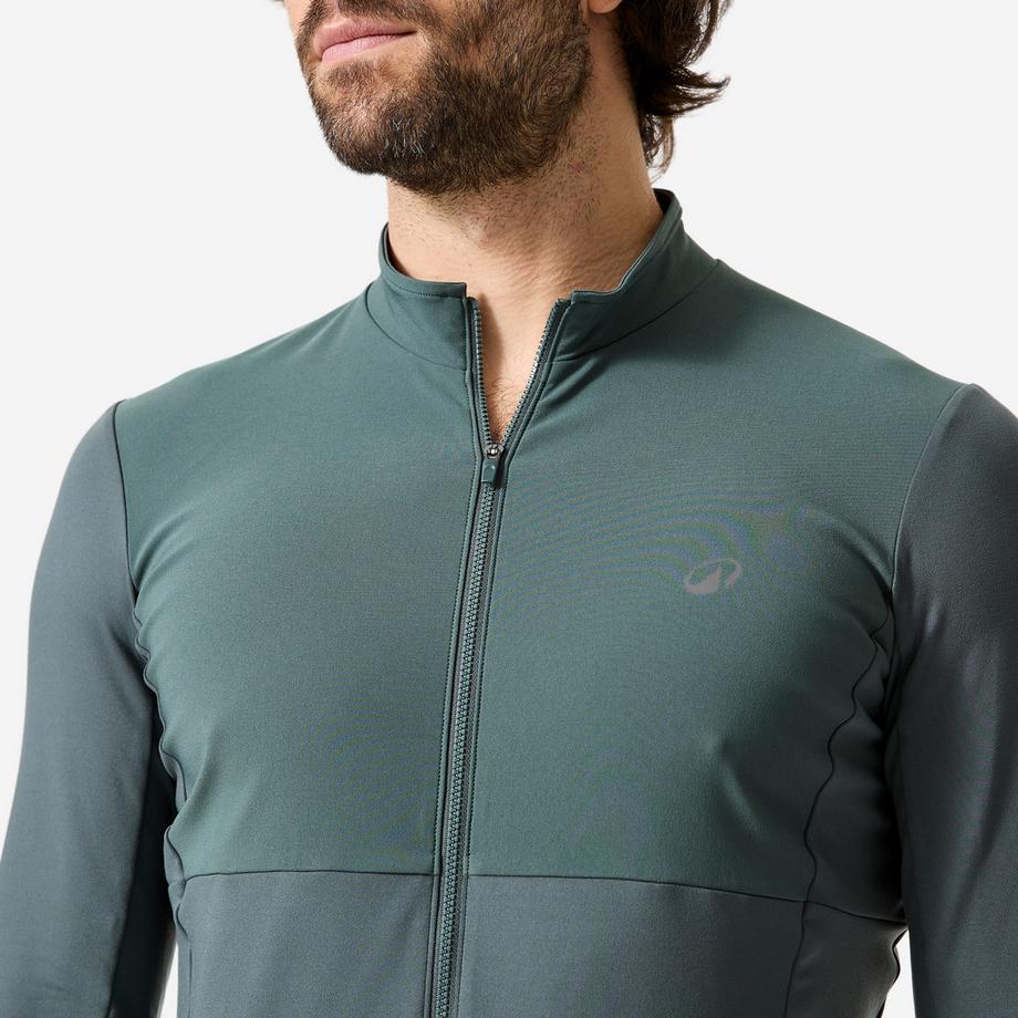 ROCKRIDER  Mountainbike-Trikot mit langen Ärmeln für die Zwischensaison, 500, Dunkelgrün 