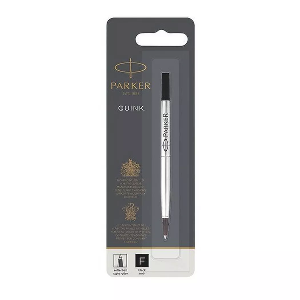 Parker Rollerballmine Quink F schwarz Blister