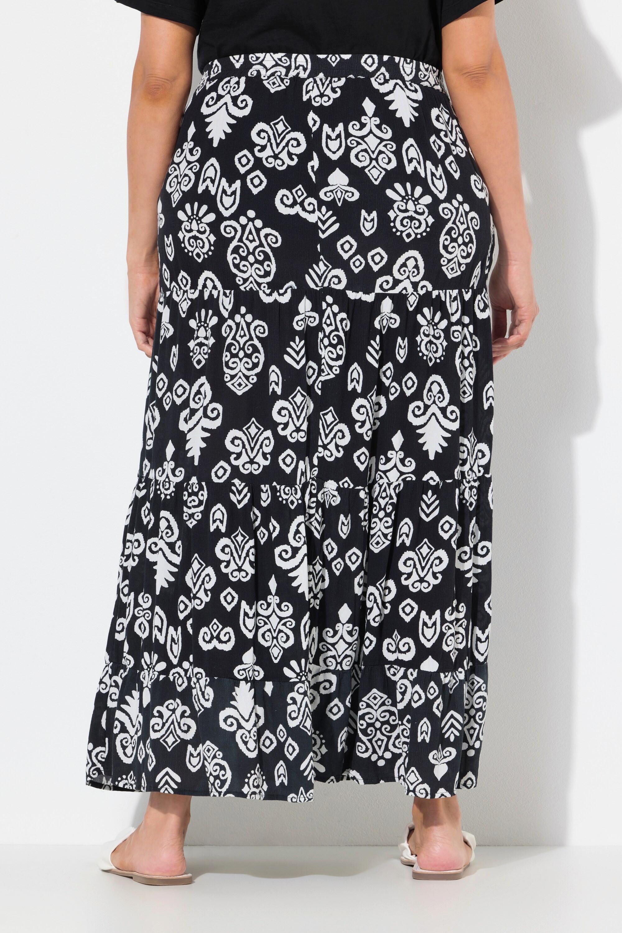 Ulla Popken Rock A-Linie Volants Elastikbund Taschen  