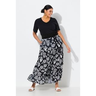 Ulla Popken Rock A-Linie Volants Elastikbund Taschen  