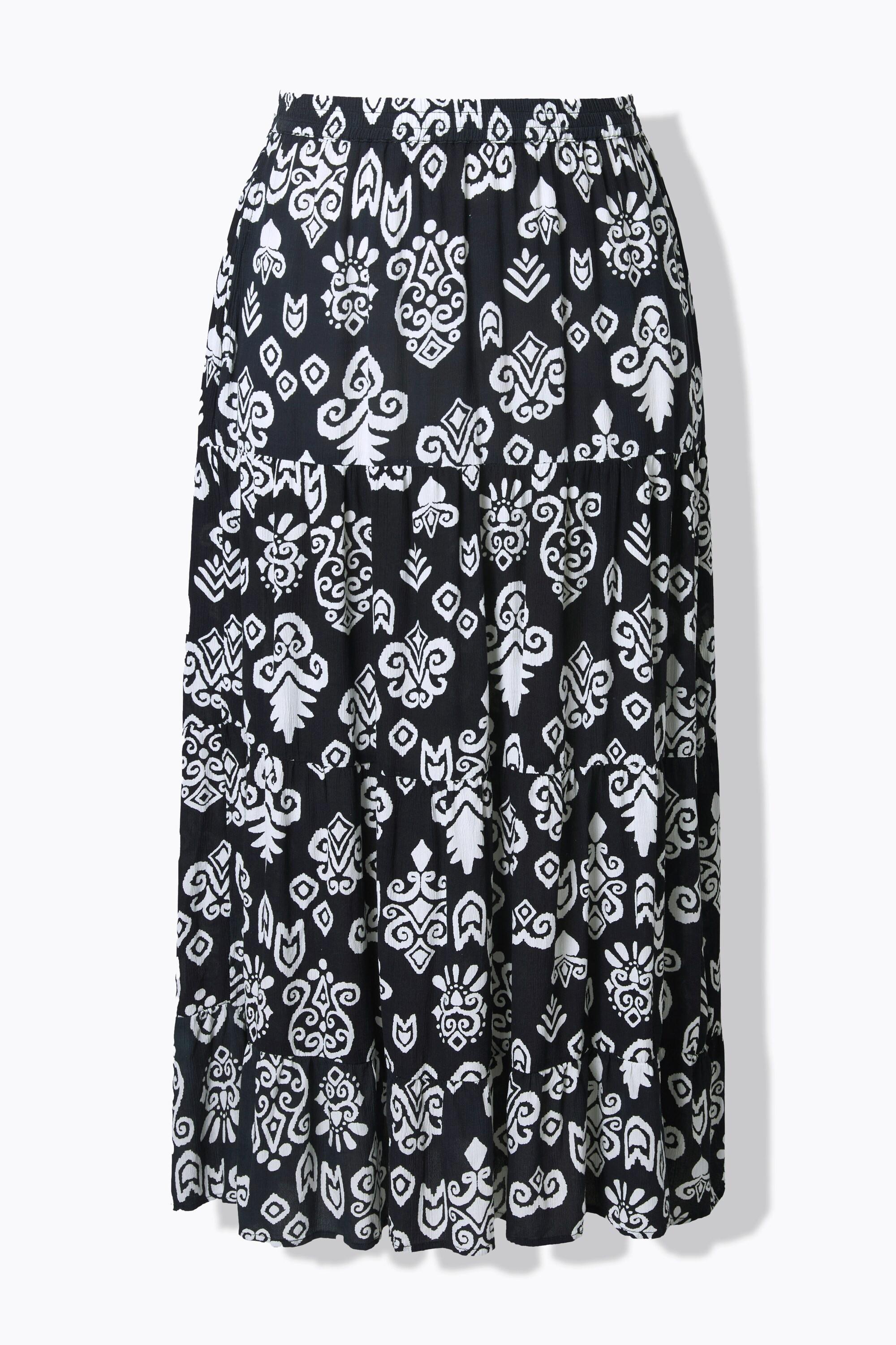 Ulla Popken Rock A-Linie Volants Elastikbund Taschen  