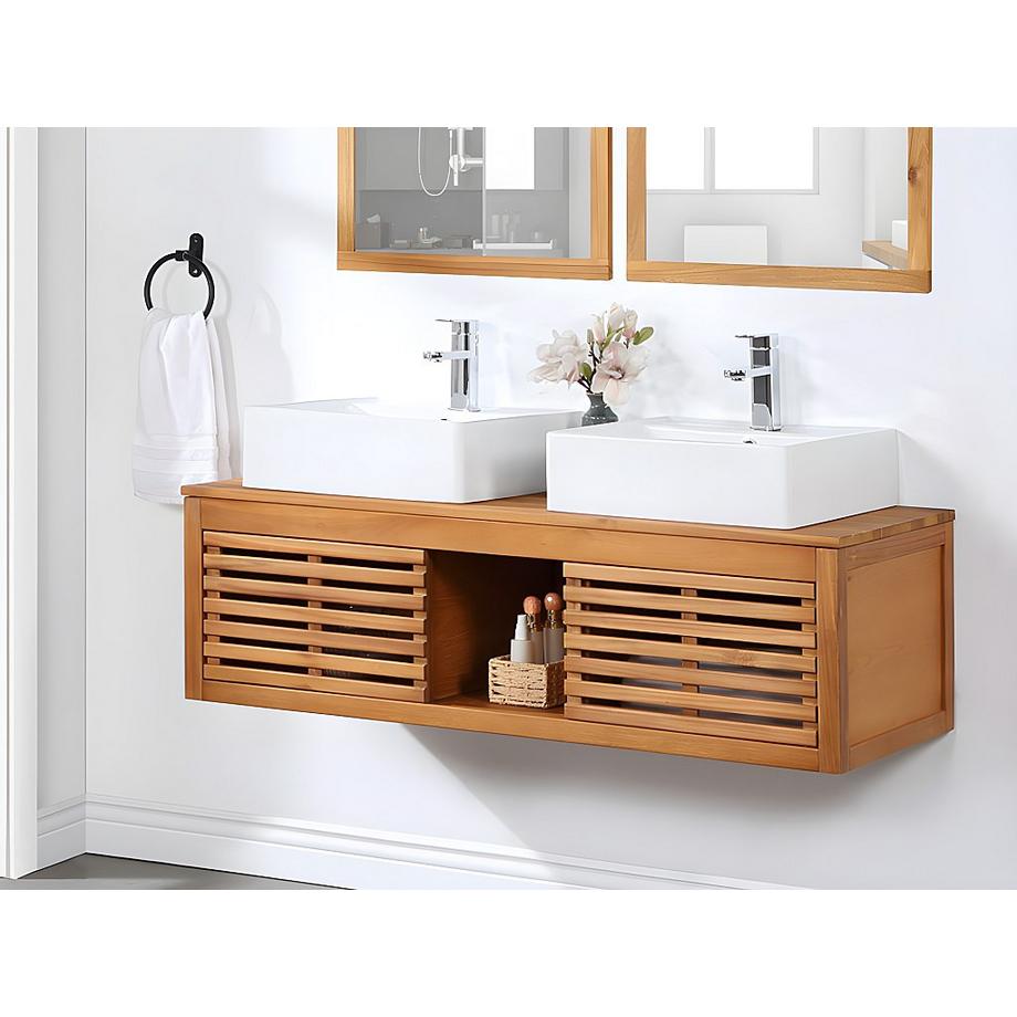 Vente-unique Mobile sotto lavabo sospeso 1 in Legno d'acacia PENEBEL  