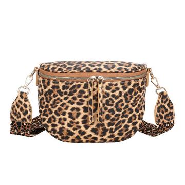 Borsa da donna a banana con stampa leopardo