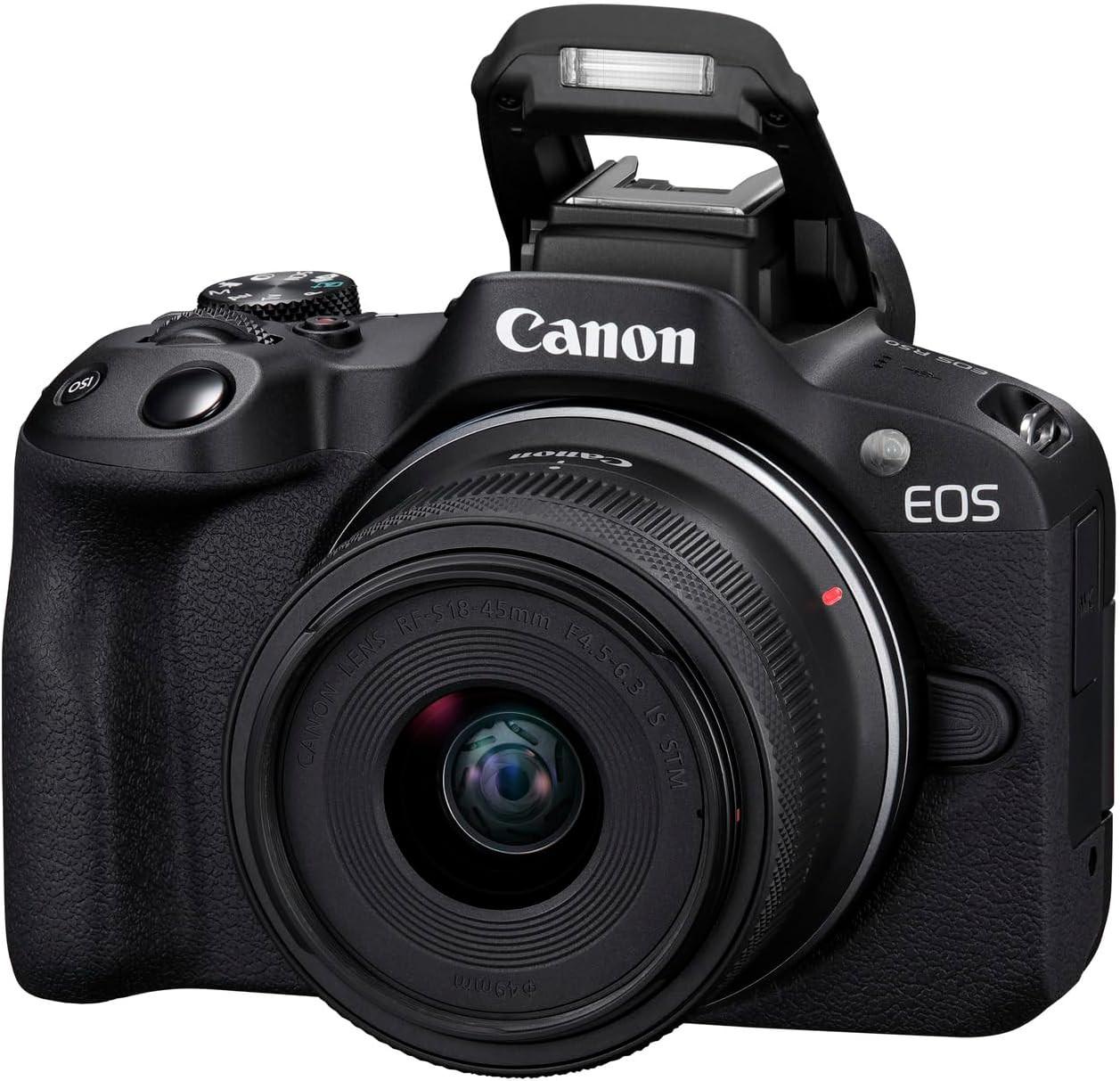 Canon  Canon EOS R50 kit (18-45) Noir (avec adaptateur) 