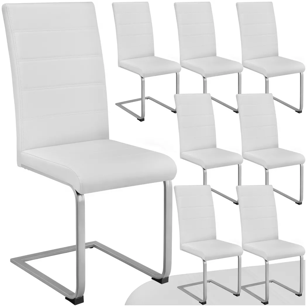 Tectake - Sillas de comedor BETTINA 41 x 52 x 99 cm, Acolchado de piel sintética, Silla para salón o dormitorio, Mueble moderno, Respaldo continuo, Patas de acero esbeltas, Versátil y combinable,