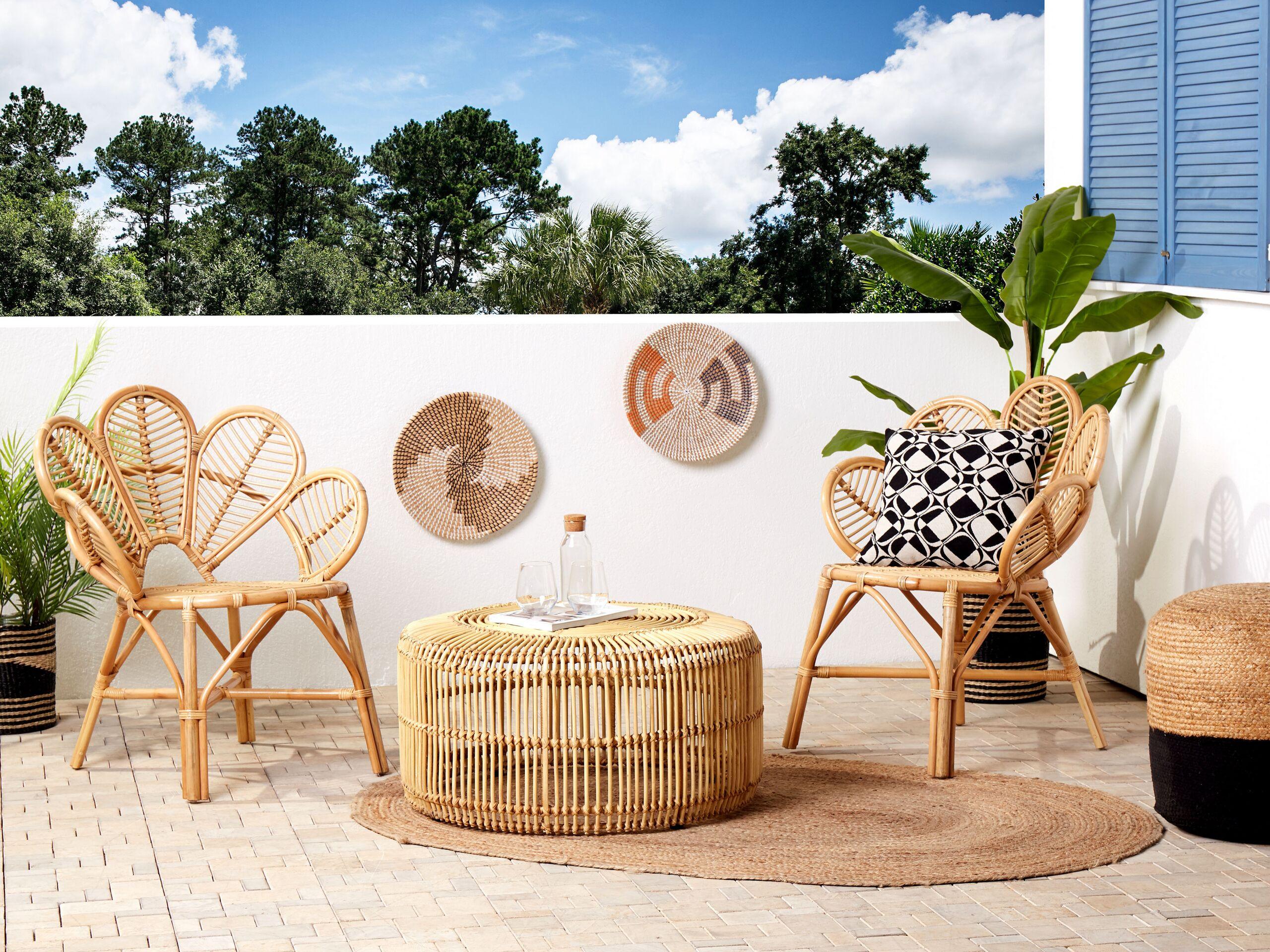 Beliani Bistro Set aus Rattan Boho FLORENTINE II / RANDAZZO  