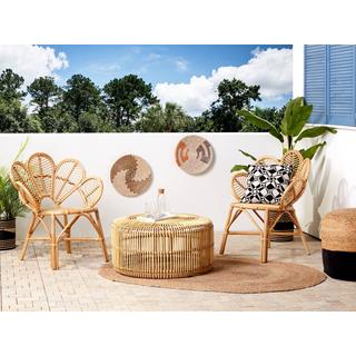 Beliani Bistro Set aus Rattan Boho FLORENTINE II / RANDAZZO  