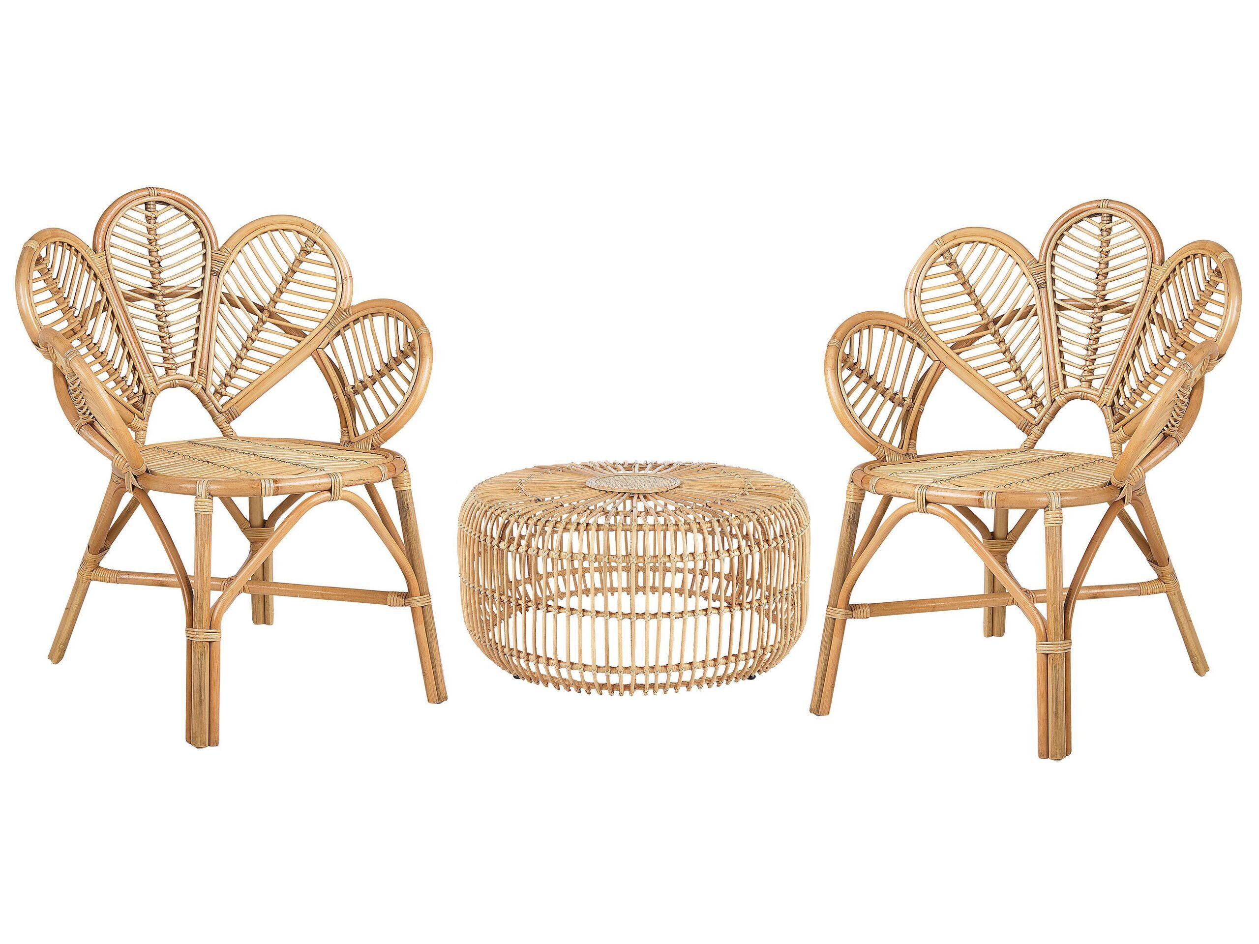 Beliani Set di tavolino e sedie en Rattan Boho FLORENTINE II / RANDAZZO  