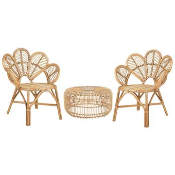 Set di tavolino e sedie en Rattan Boho FLORENTINE II / RANDAZZO