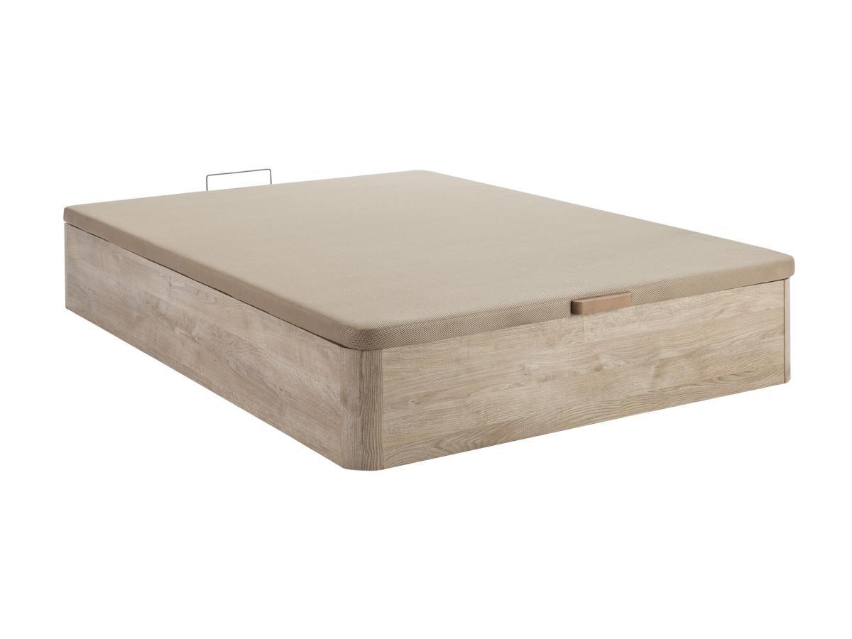 Vente-unique Ensemble 140 x 190 cm sommier coffre naturel clair + matelas naturel ressorts ensachés 5 zones ép.24cm - AGATHE de NATUREA  